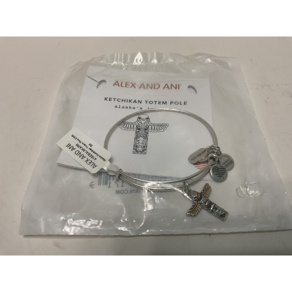 Alex and Ani Ketchikan Totem Pole Alaska Bangle Bracelet Silver A19EBALSKARS